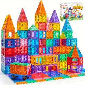 3D Magnetic Building Tile with Vehicle Construction Blocks