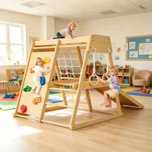 6 In 1 Wooden Indoor Jungle Gym For Kids